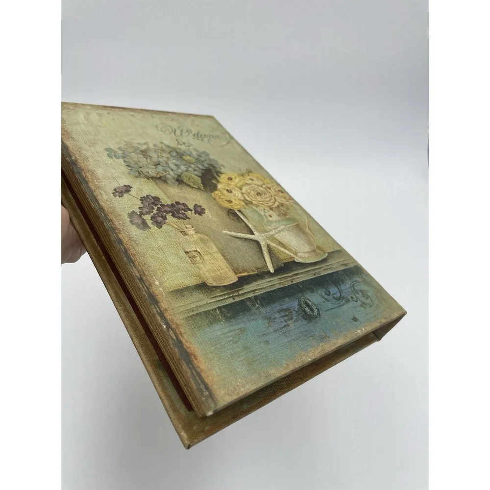 Faux Book Storage Box Welcome Book Floral Starfish‎ Cottagecore Home Decor